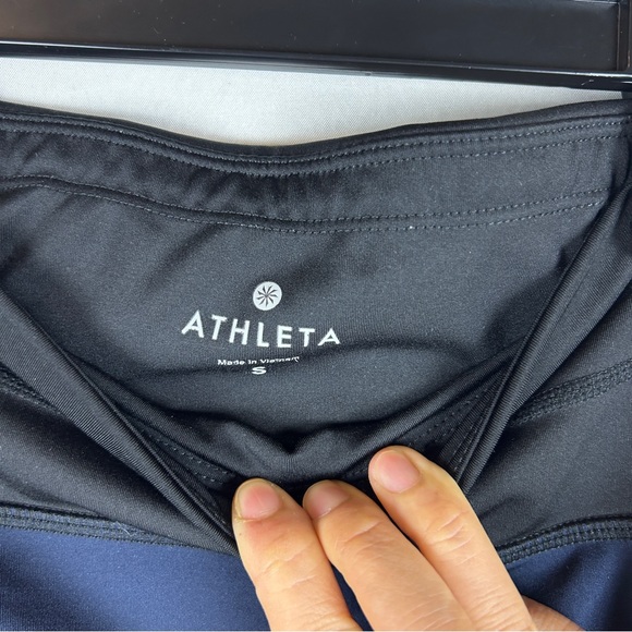 Athleta Sonar 7/8 Colorblock Tights black navy green size S - Picture 6 of 8